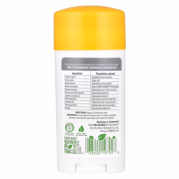 Arm & Hammer, Essentials with Natural Deodorizers, Deodorant, Unscented, 2.5 oz (71 g) - Image 3